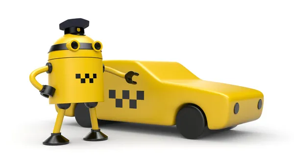 Robot taksi şoförü — Stok fotoğraf