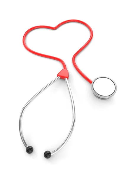 聴診器で心臓の形 — ストック写真