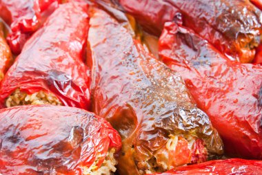 fırında biber dolması