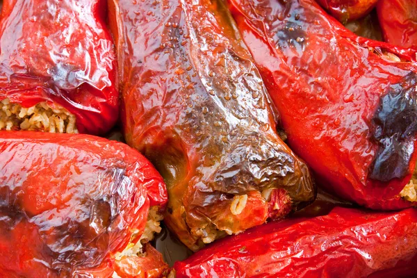 Stuffed peppers in the oven — Stock Photo, Image
