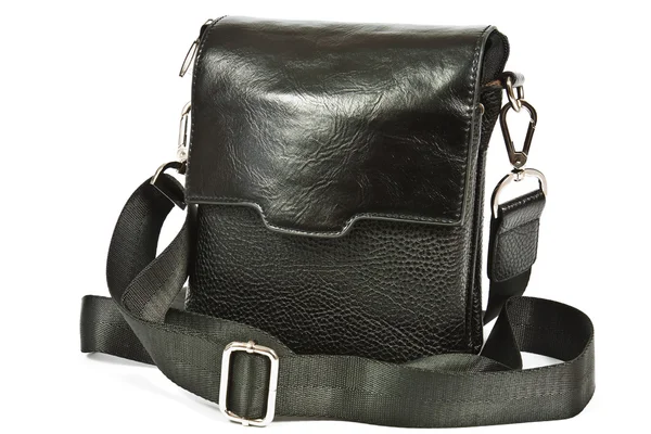 Petit sac en cuir noir hommes — Photo