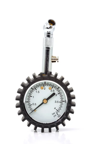 Analog Pressure Gauge Measuring Pressure Car Motorcycle Bicycle Tires — Stock Photo, Image