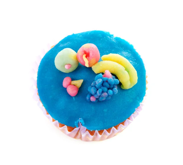 Cupcake com decoração de maçapão — Fotografia de Stock
