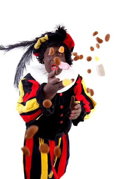 Zwarte piet ( black pete) typical Dutch character — Stock Photo, Image