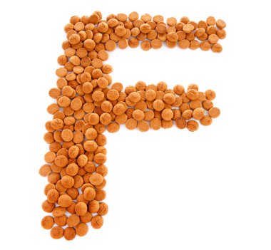 zencefil fındık, f harfi şeklinde pepernoten