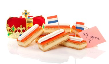 taç ile tipik Hollanda tompouce tatlı