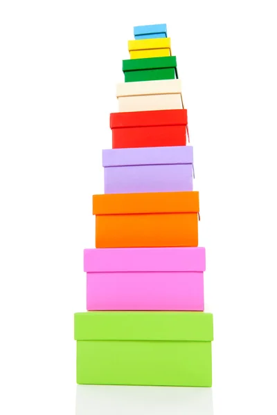 Stacked colorful packaging boxes — Stock Photo, Image