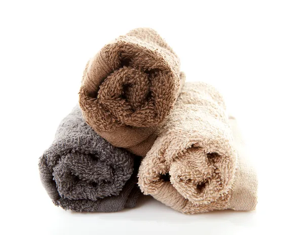 Stapel van warmgewalste handdoeken — Stockfoto