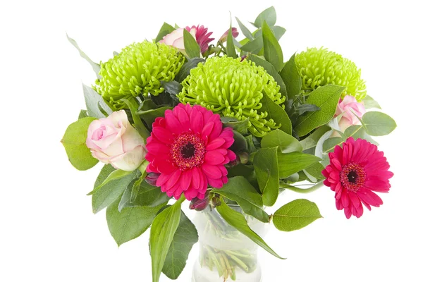 Bouquet of pink flowers in vase — Stock Photo, Image