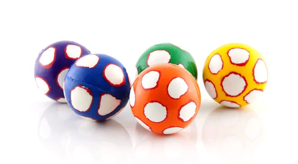 Cinco bolas coloridas — Fotografia de Stock