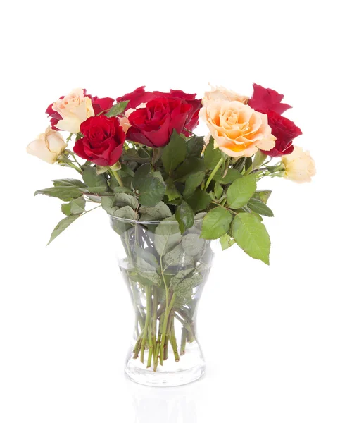 Bouquet of roses in vase — Stock Photo, Image