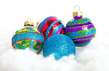 Renkli Parıldayan Noel topları
