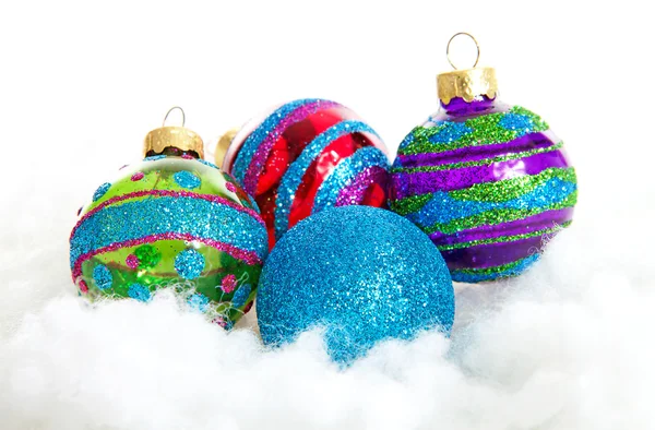 Palline di Natale glitter colorate — Foto Stock