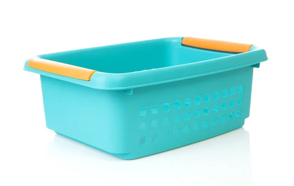 Empty blue basket made of plastic — Stock Photo, Image