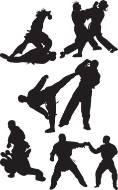 Karate silhouette vector clipart
