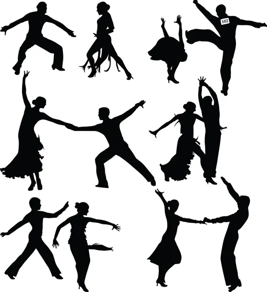 Vecteur silhouette danse — Image vectorielle