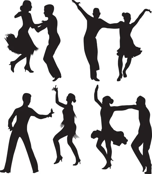 Vecteur silhouette danse — Image vectorielle