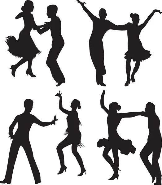 Vettore silhouette danza — Vettoriale Stock
