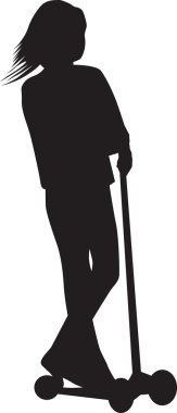 Kız sürücü scooter