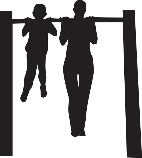 Family silhouette vector — Stock Vector