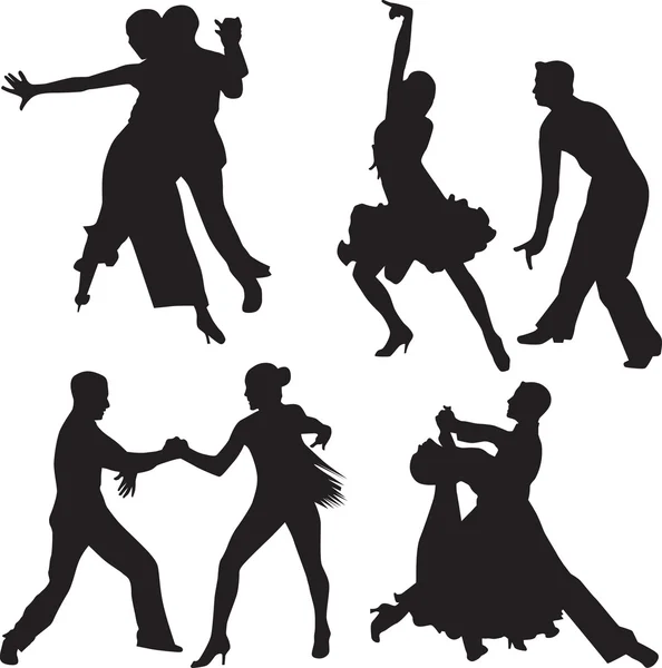 Dance silhouette vector — Stock Vector