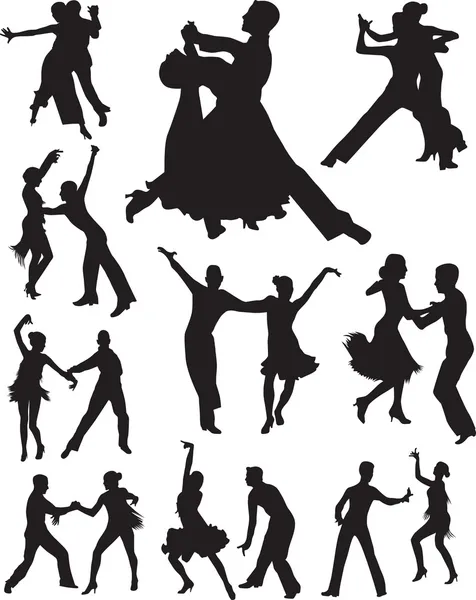Танець силует вектор — стоковий вектор