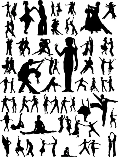 Silueta de danza vector — Vector de stock