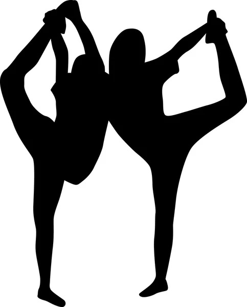 Dans kız siluet vektör — Stok Vektör