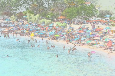 Kumsaldaki insanlar.