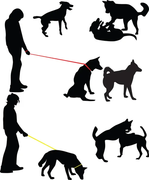 Vecteur de silhouette pour chien — Image vectorielle