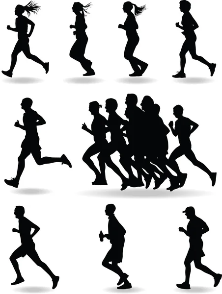 Vecteur de silhouette Runner — Image vectorielle