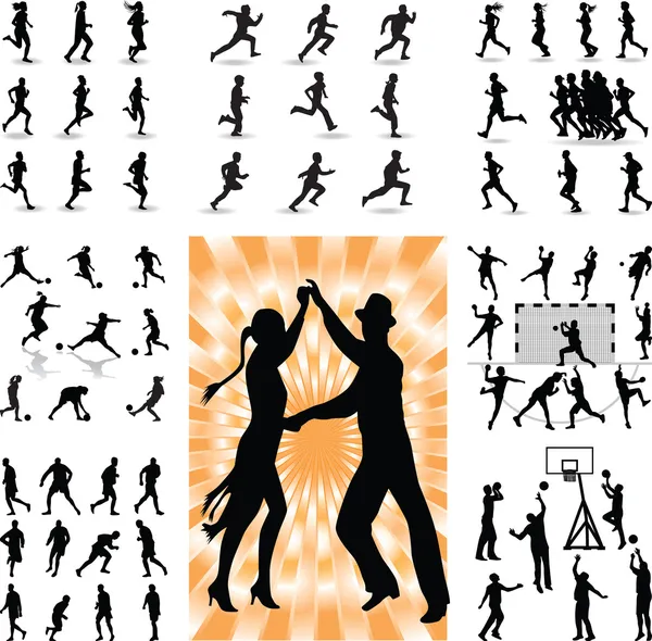 insanlar karıştırın siluet vektör