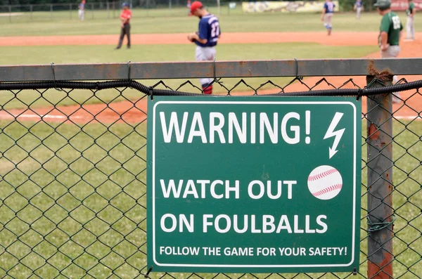Baseballové Varování Pozor Míč Znamení — Stock fotografie