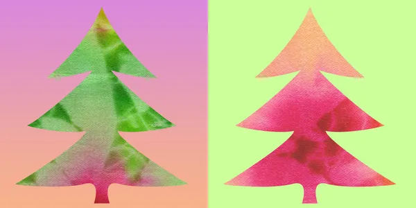 Roze batik kerstbomen — Stockfoto