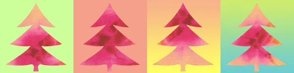 Batik christmas trees collage — Stock Photo, Image