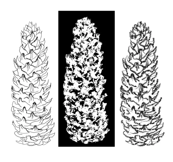 Pena e pincel desenho cones coleção —  Vetores de Stock