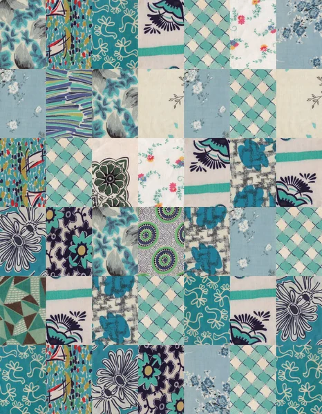Collection of quilt backgrounds - blue — Stock Photo, Image