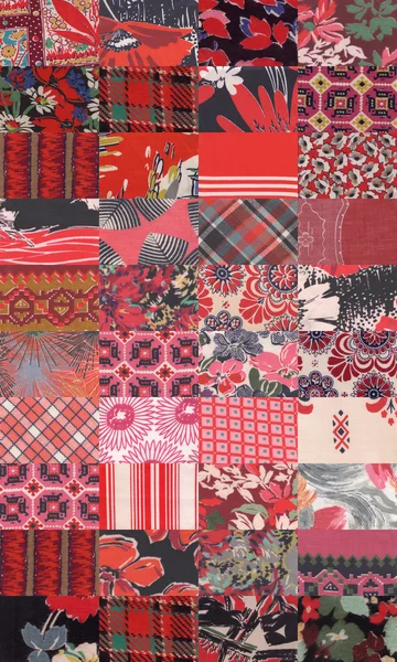 Collectie van quilt achtergronden - rood — Stockfoto