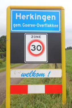 Hollanda 'nın the town sign of the town,