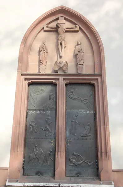 Είσοδος Εκκλησίας Στη Φρανκφούρτη Έσση Γερμανία — Φωτογραφία Αρχείου