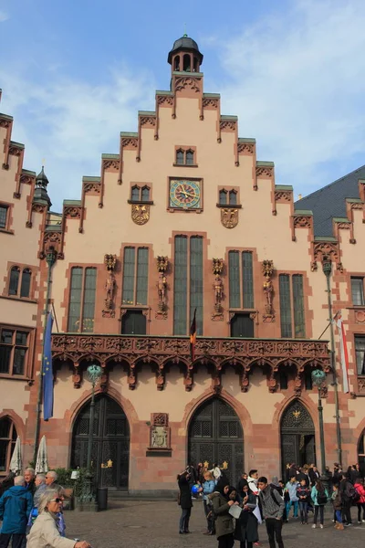 Frankfurt Alemania Octubre 2016 Roemer Apellido Alemán Roman Edificio Medieval —  Fotos de Stock