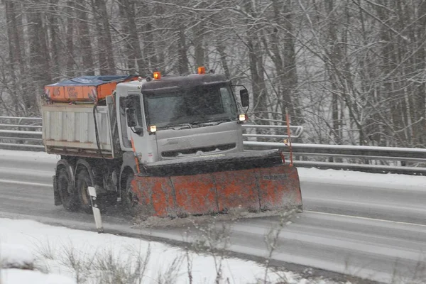 Birkenfeld Germany February 2018 Winter Service Vehicle Use Heavy Snow — Stock Photo, Image