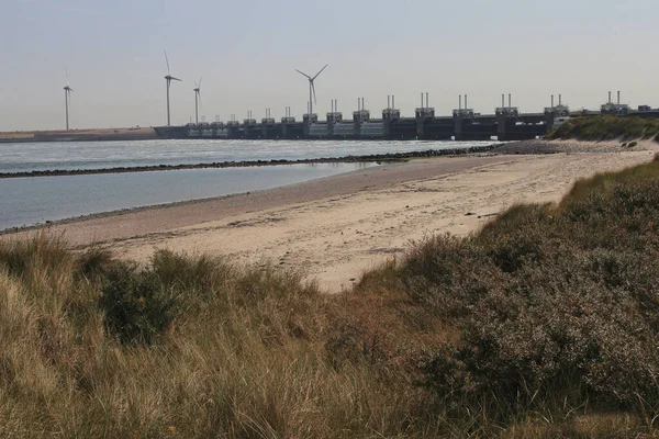 The Eastern Scheldt storm surge barrier, between the islands Schouwen-Duiveland and Noord-Beveland