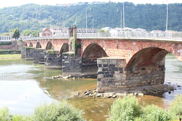 Pont Romain Est Une Ancienne Structure Trèves Allemagne Dessus Moselle — Photo