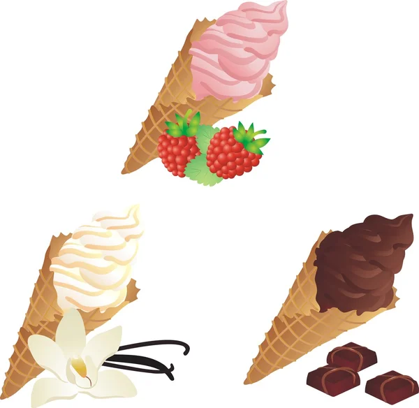 Různé druhy zmrzliny — Stockový vektor