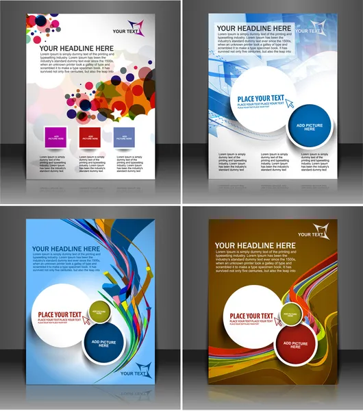 Set of presentation flyer design