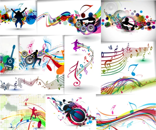 Set of Music concept poster template — Stock Vector