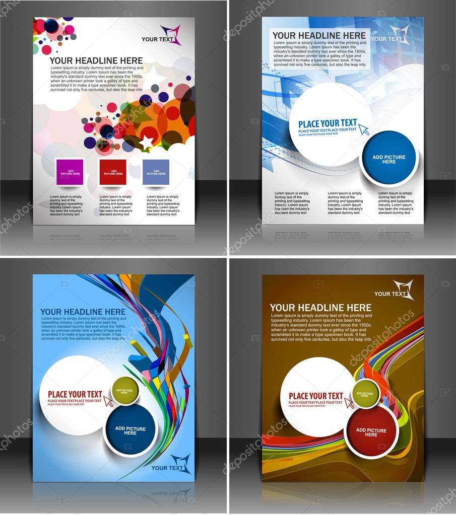 Set of presentation flyer design