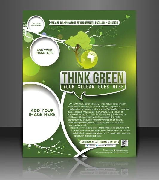 Vector eco brochure, flyer, tijdschriftdekking design — Stockvector