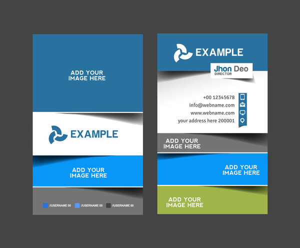 Vector business card set, isolated with soft shadow design.